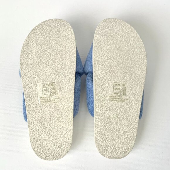 Anthropologie Maeve Blue Terry Towel Pool Slide Sandals Coastal Grandma Boho - Picture 9 of 10